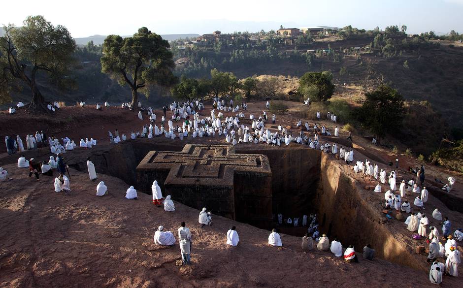  Hewn from rock, the sunken Church of St George in Lalibela Picture: Alamy 