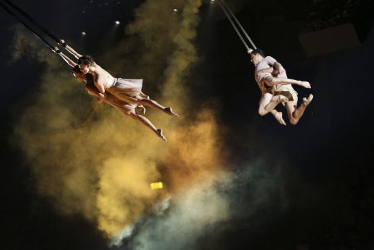 Cirque Du Soleil acrobats perform at the opening ceremony of the Pan Am Games at the Rogers Centre in Toronto Friday night. Photo: Richard Lautens/ Toronto Star